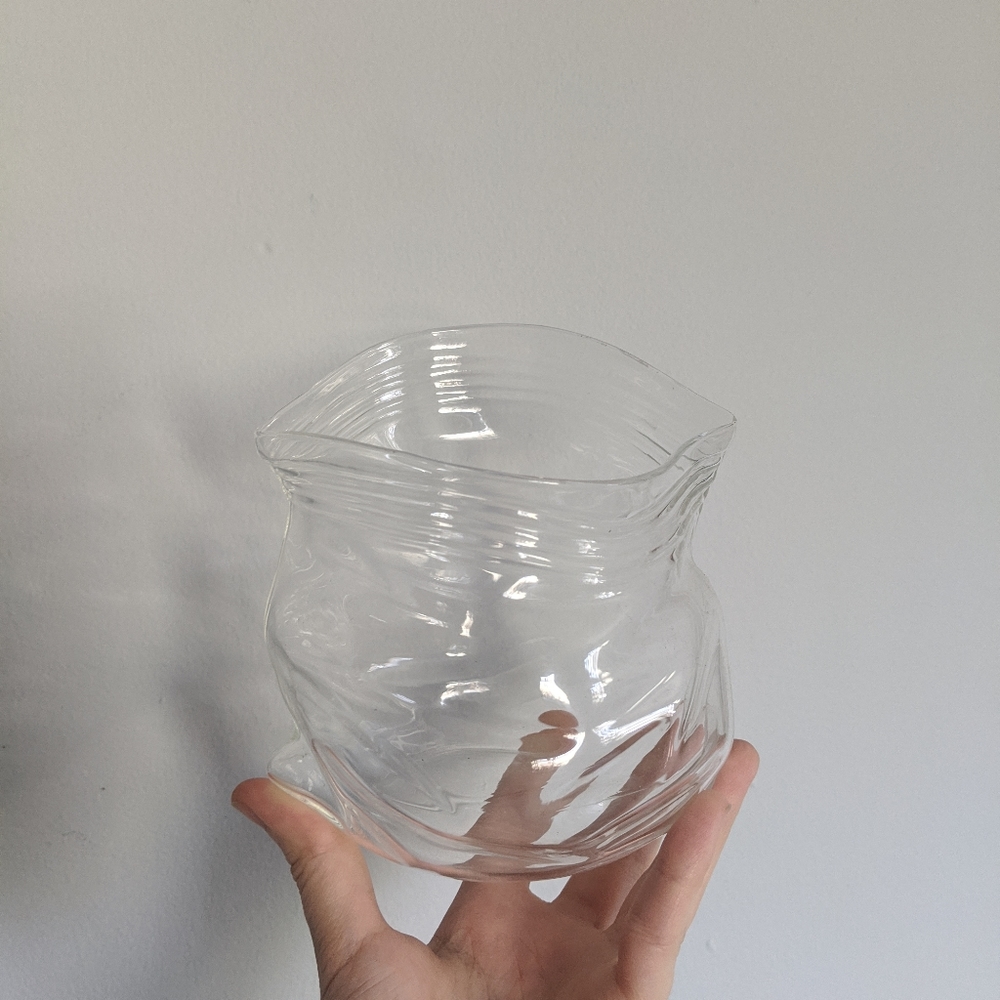 Glass "plastic baggie" candy dish